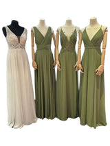 Khaki green bridesmaid dresses