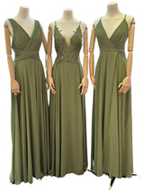 Khaki green bridesmaid dresses