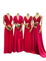 Bridesmaid dresses in fuchsia