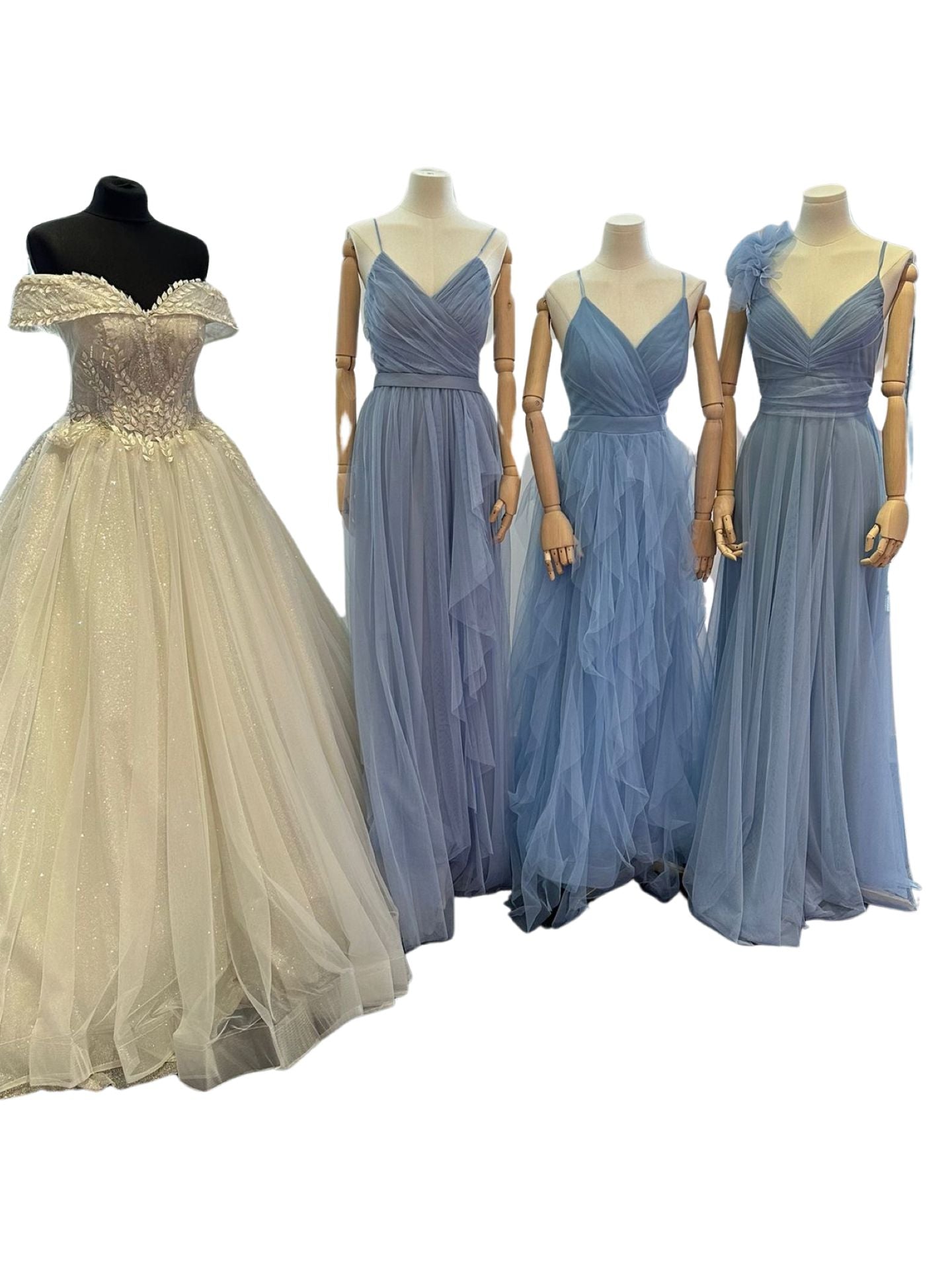 Vestidos dama de honor azul gris
