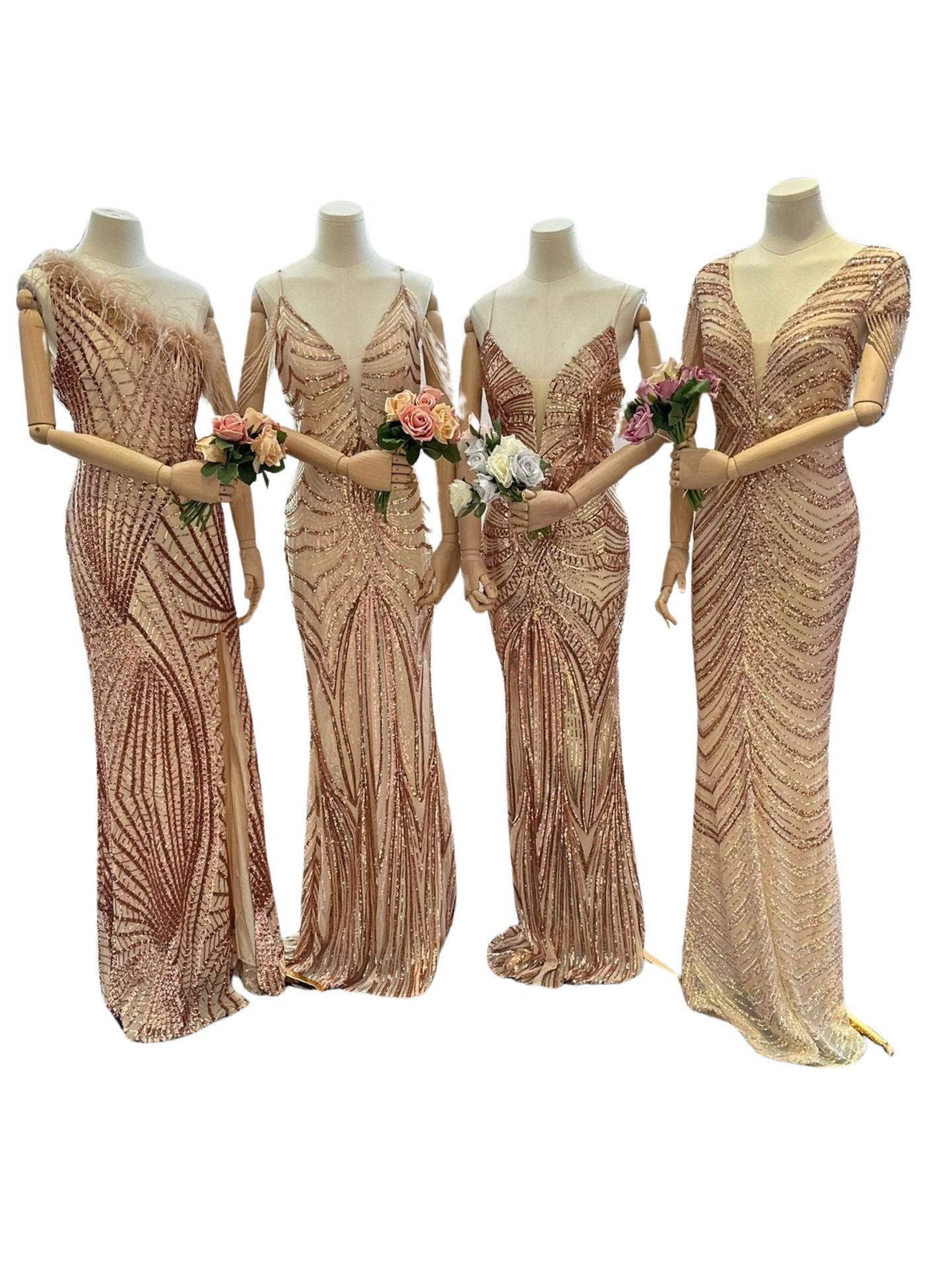 Vestidos dama de honor en champan