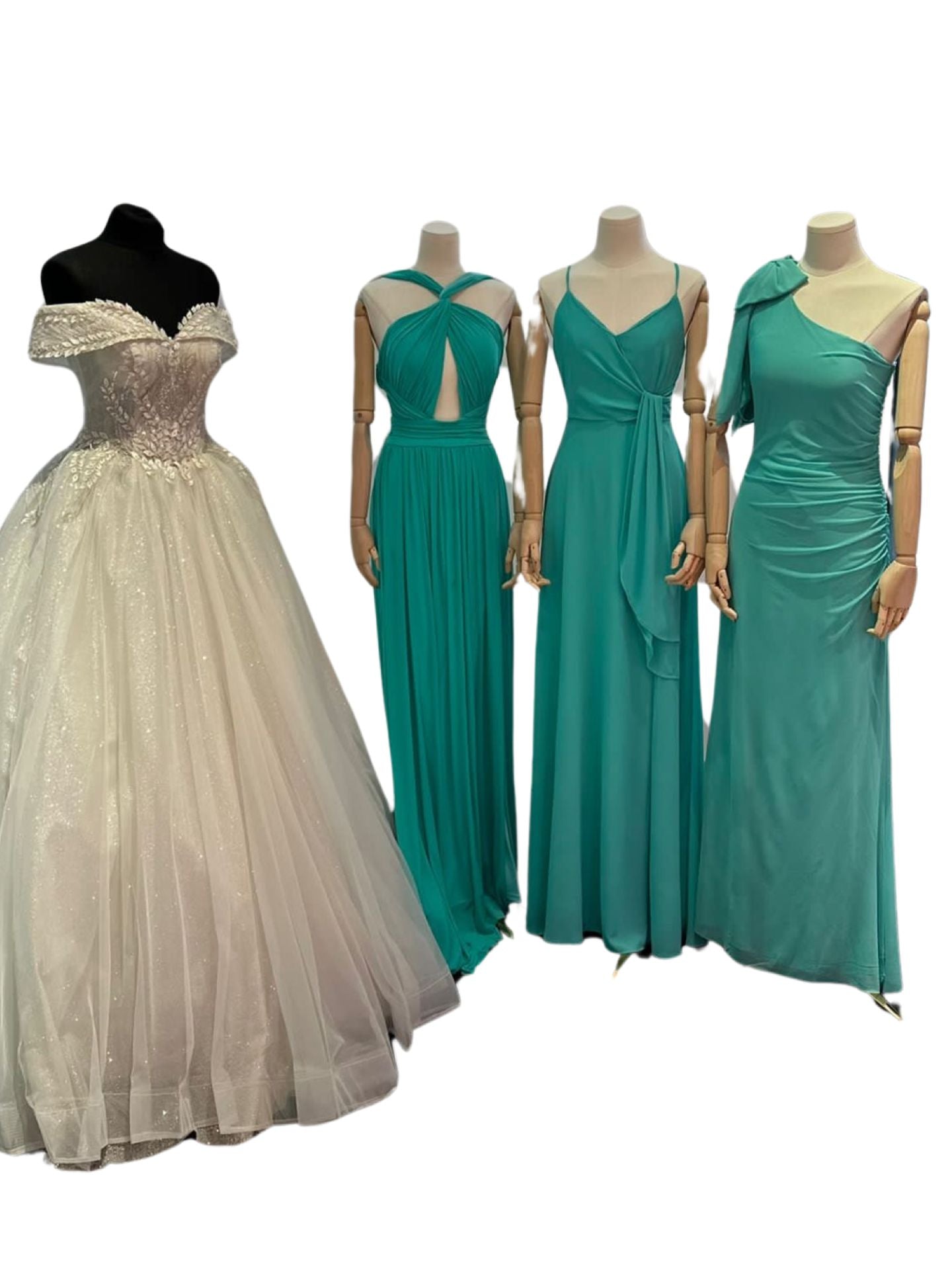 Aquamarine bridesmaid dresses