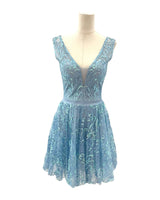 Vestido corto purpurina 21089