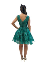Vestido corto purpurina 21089
