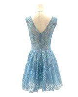 Vestido corto purpurina 21089