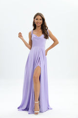 Long satin dress 21288