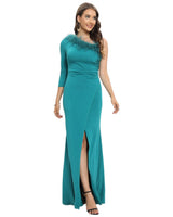 Vestido largo de un hombro 22355