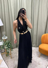 Vestido largo 502269 con cinturon