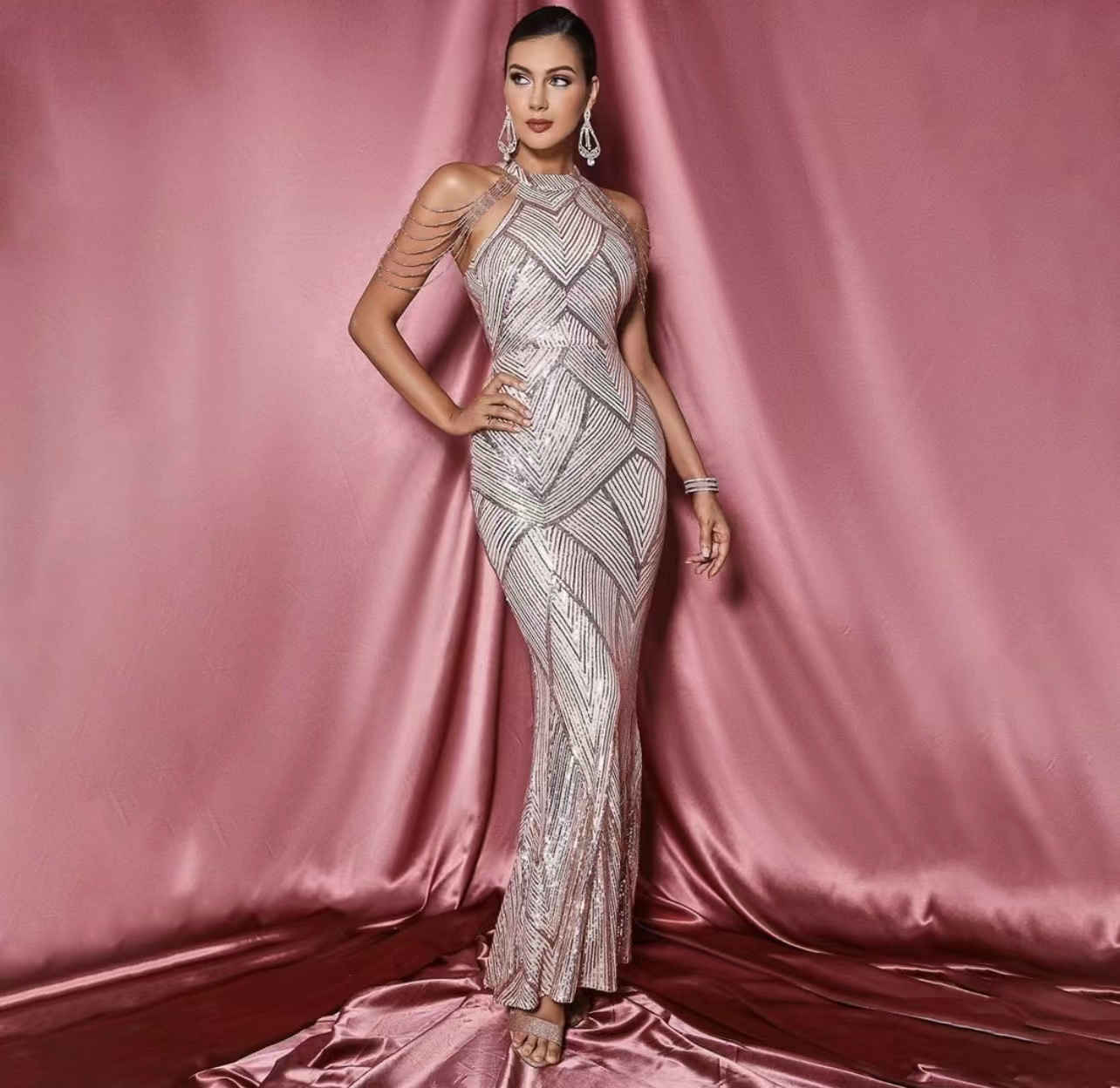 Vestido lentejuelas 241001