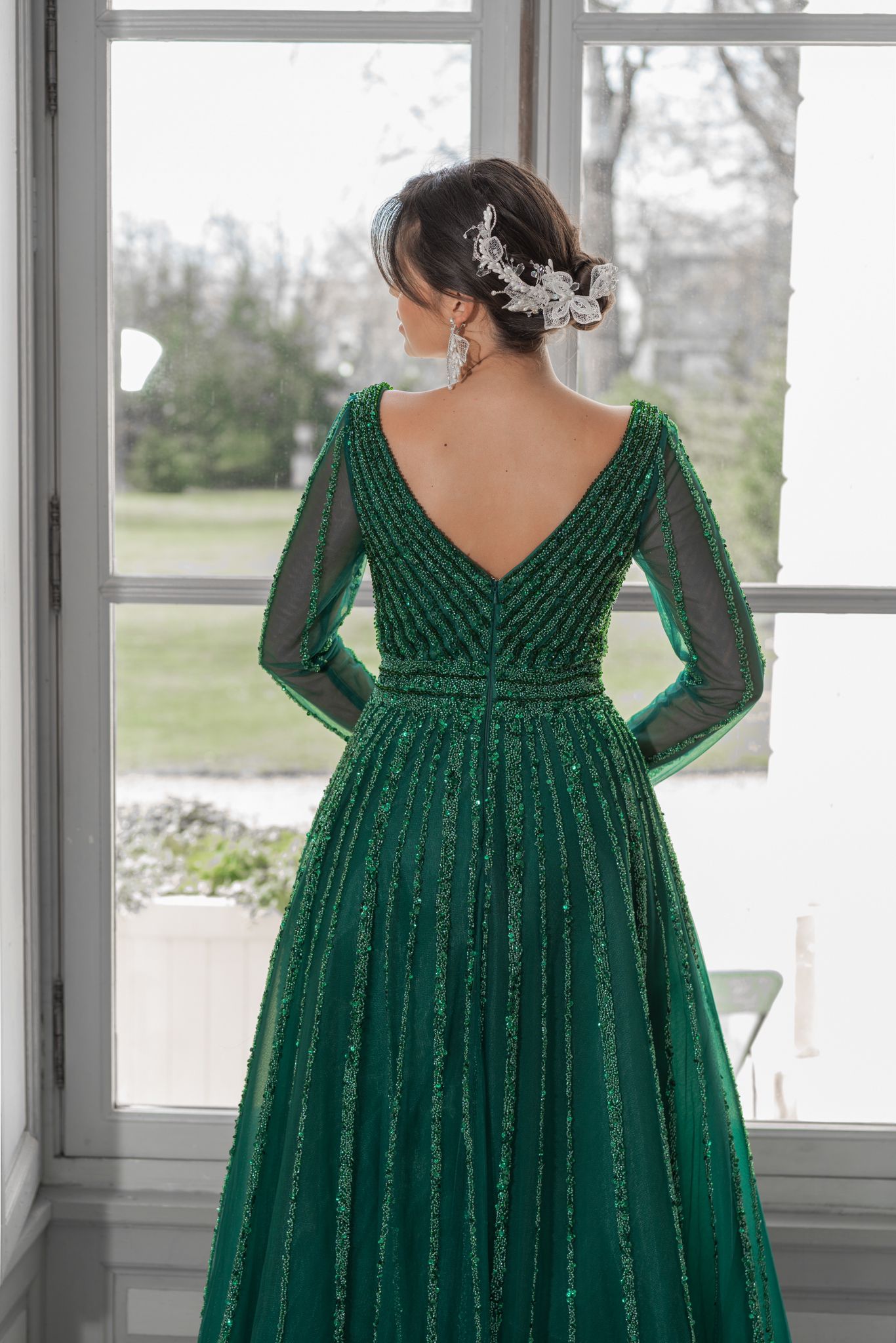 Long sleeve glitter dress 6565