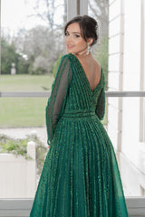 Long sleeve glitter dress 6565