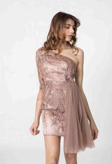 Vestido corto talla grande R8263