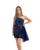 Vestido corto talla grande R8263