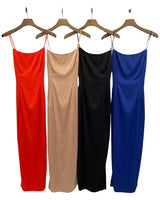 Vestido midi saten 858063