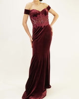 Vestido largo terciopelo F7072