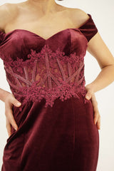 Vestido largo terciopelo F7072