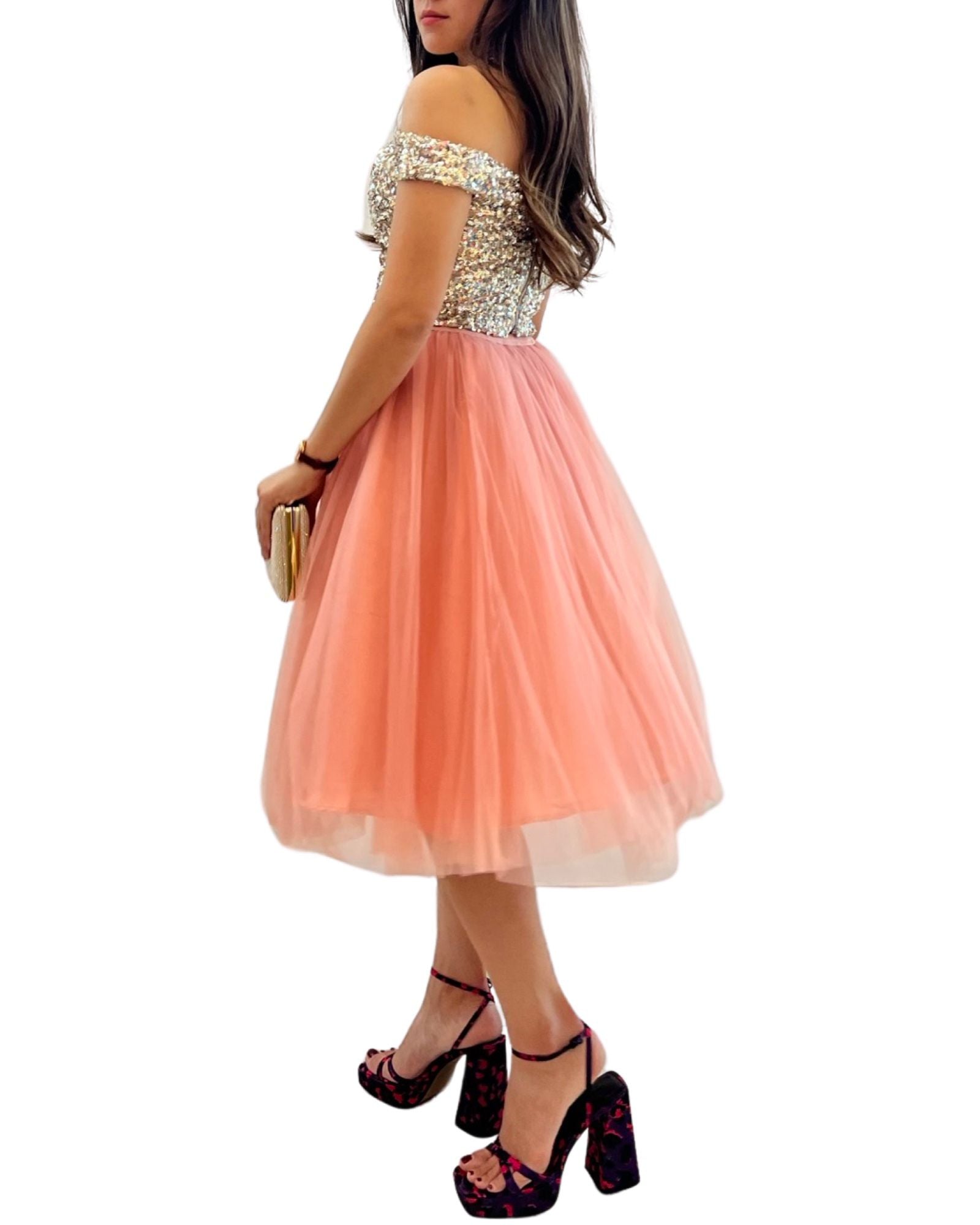 Falda de tul corto W9049