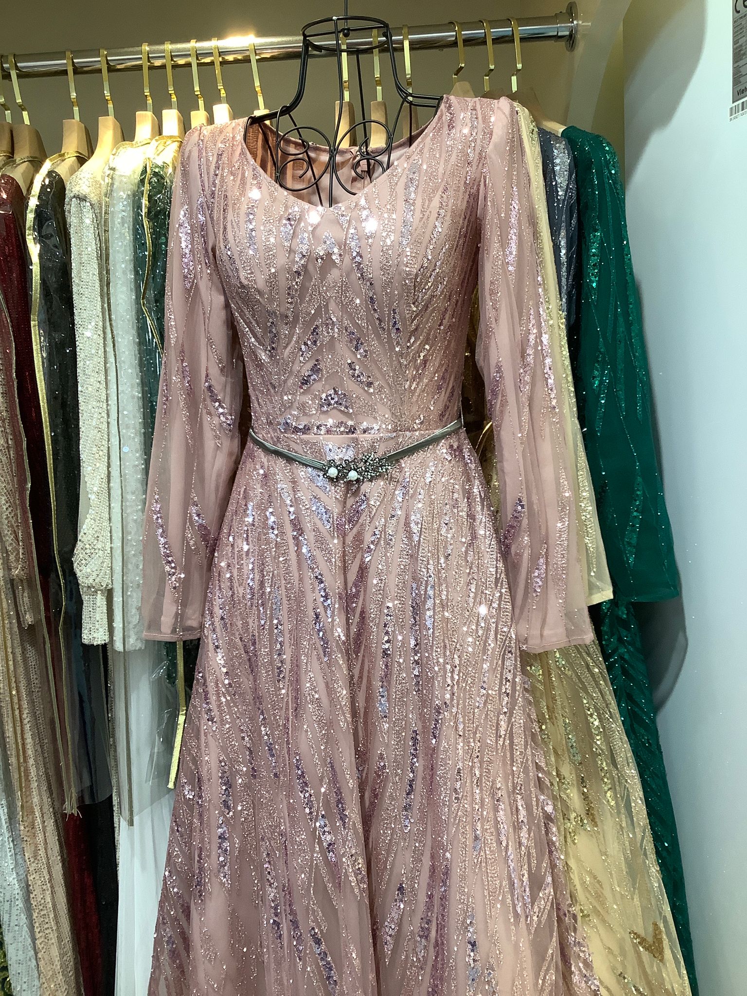 Long dress with sleeve TL-107