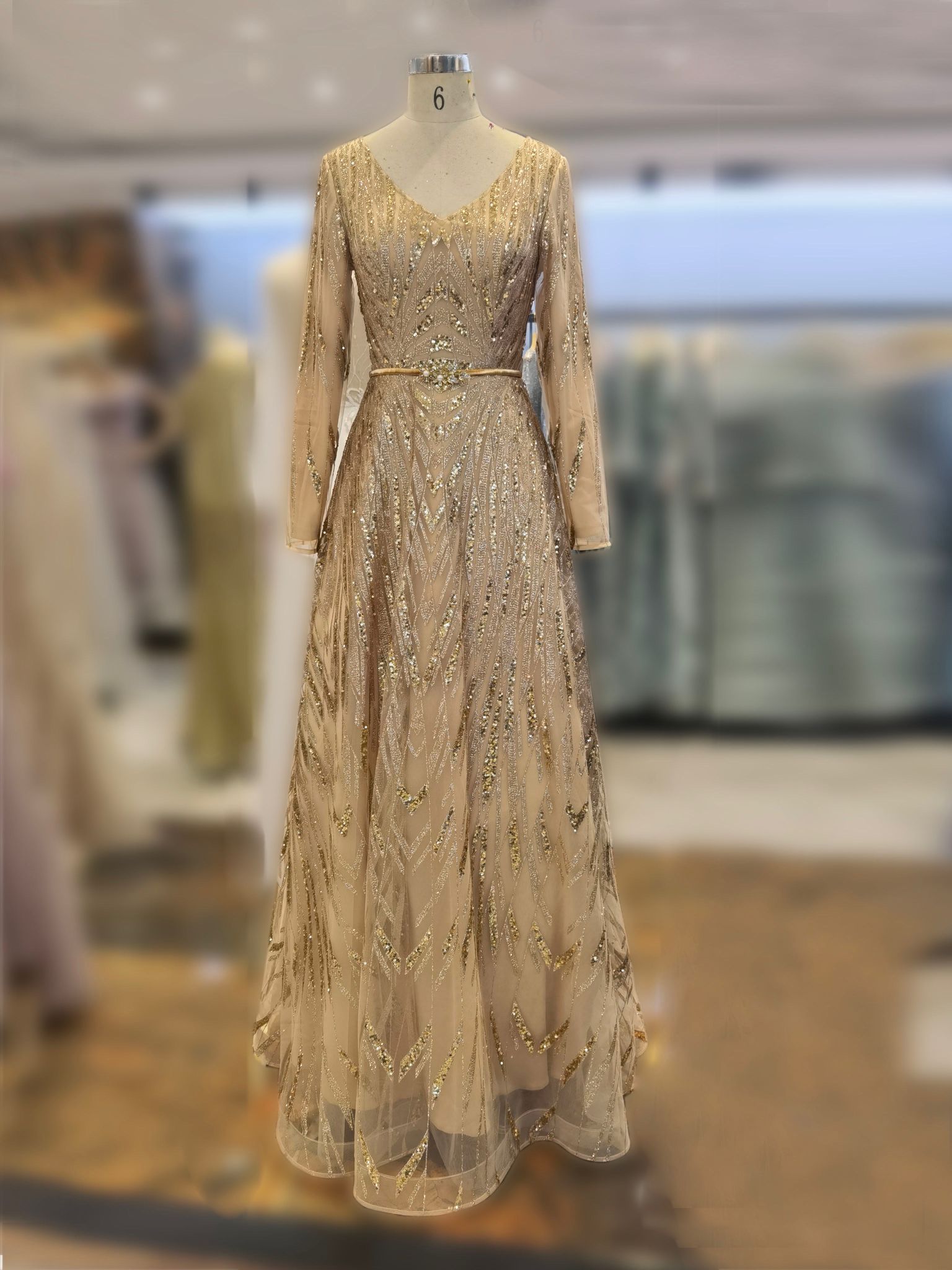 Long dress with sleeve TL-107