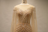 Vestido largo con bordado de piedras TL-5009
