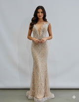 Vestido largo perlas TYS050