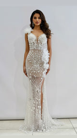 Vestido largo perlas LYS820