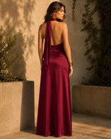 Vestido cuello halter 2612