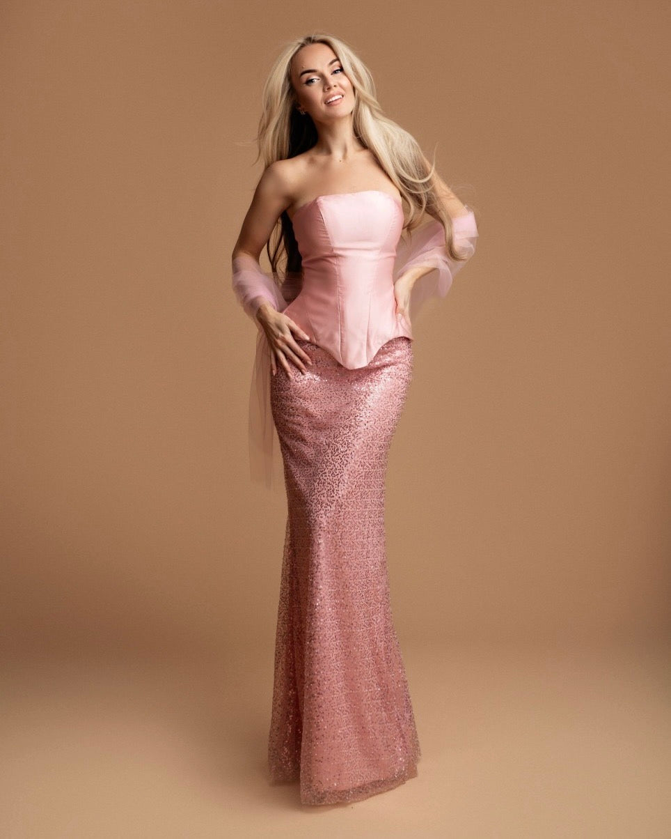 Conjunto falda y corset 2536