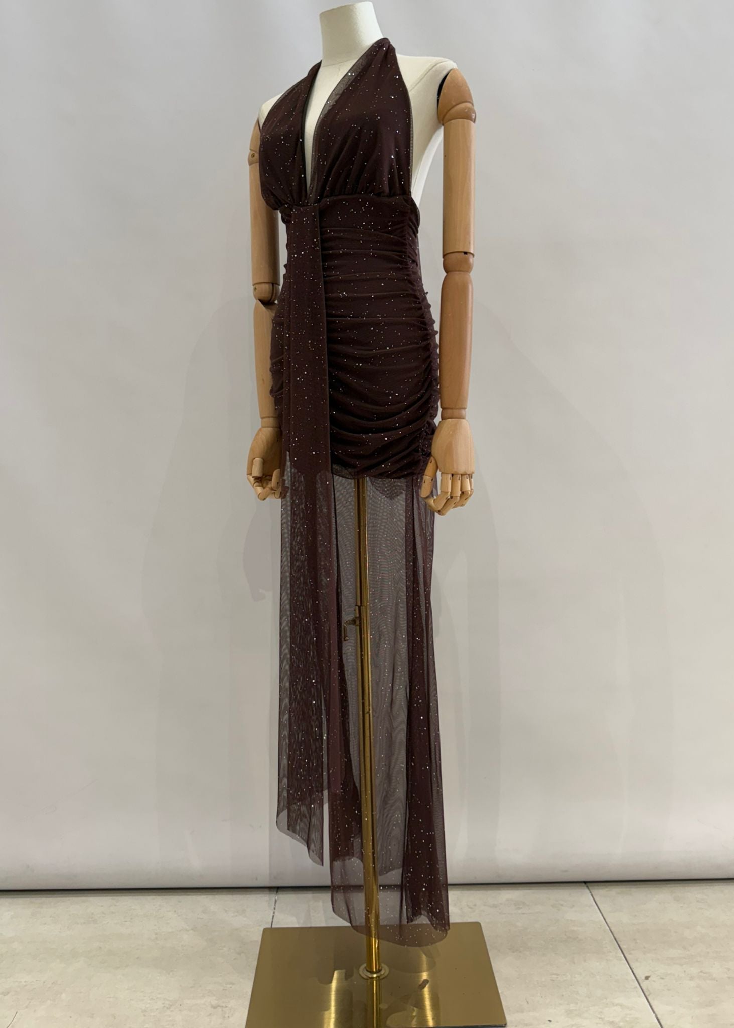 Vestido largo con brillo 120020