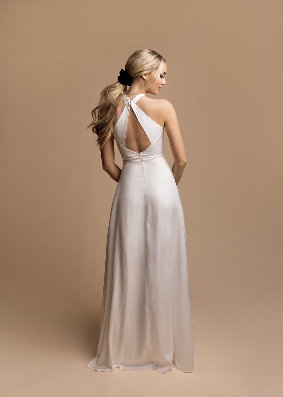 White satin dress R1459