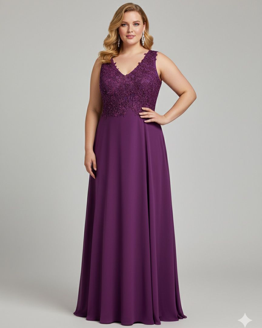 Vestido largo talla grande 1693