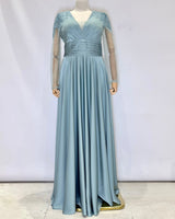 Vestido largo con mangas R8346