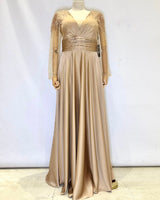 Vestido largo con mangas R8346