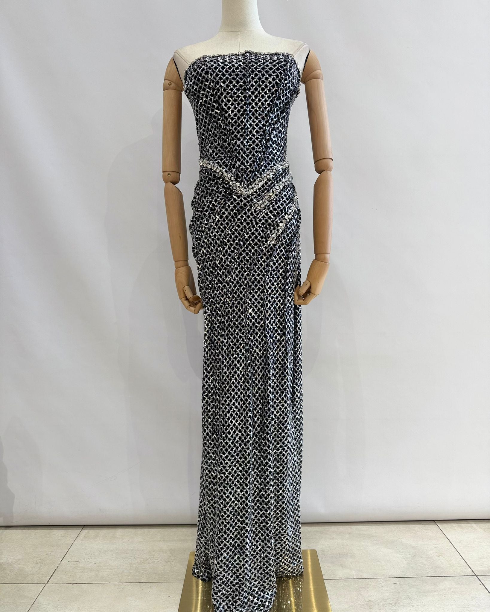 Vestido largo pedreria SLY8072