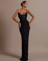Vestido largo perlas TYS055