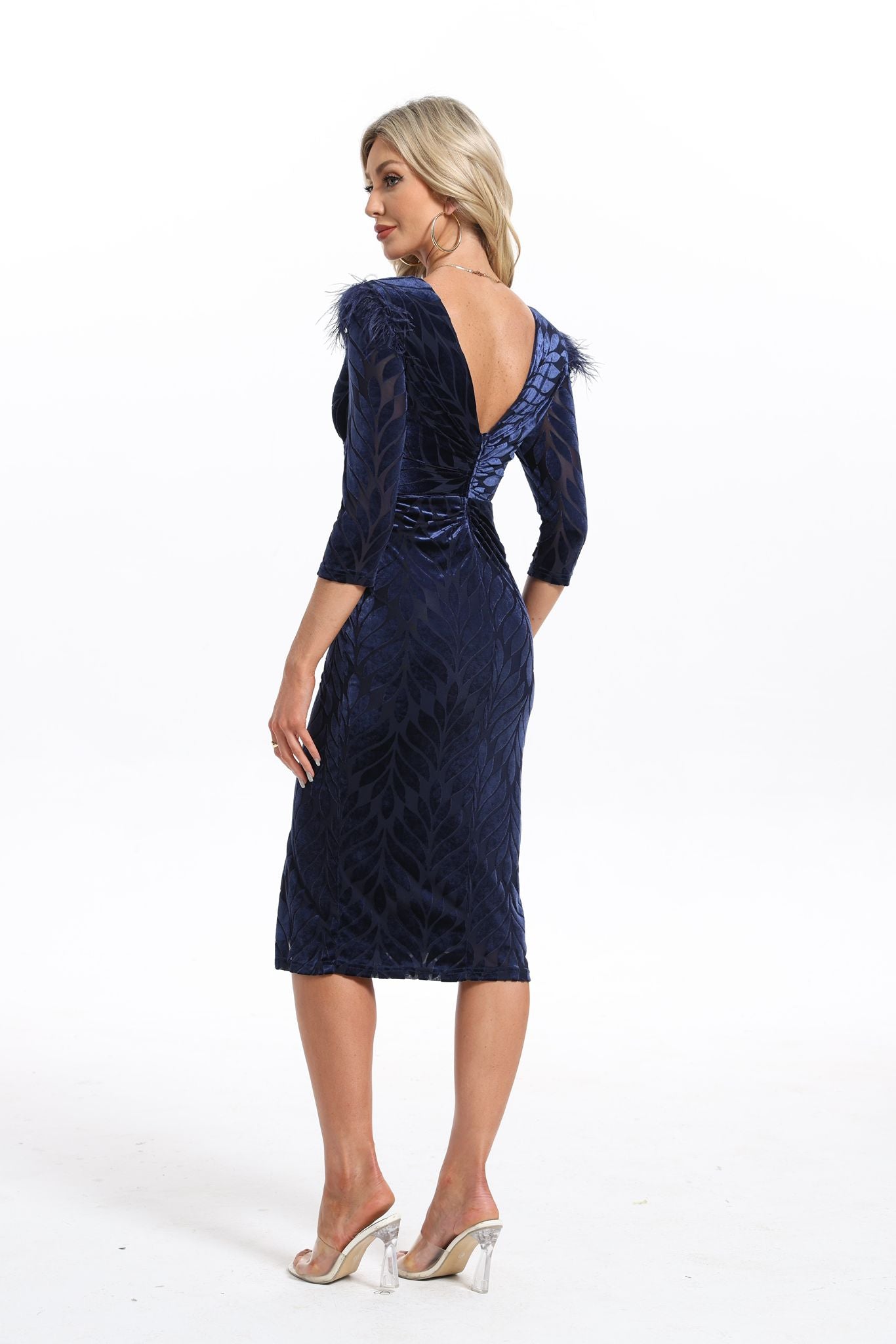 Vestido midi de terciopelo 22339-2