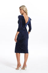 Vestido midi de terciopelo 22339-2