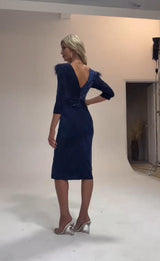 Vestido midi de terciopelo 22339-2