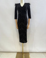 Vestido midi de terciopelo 22339-2