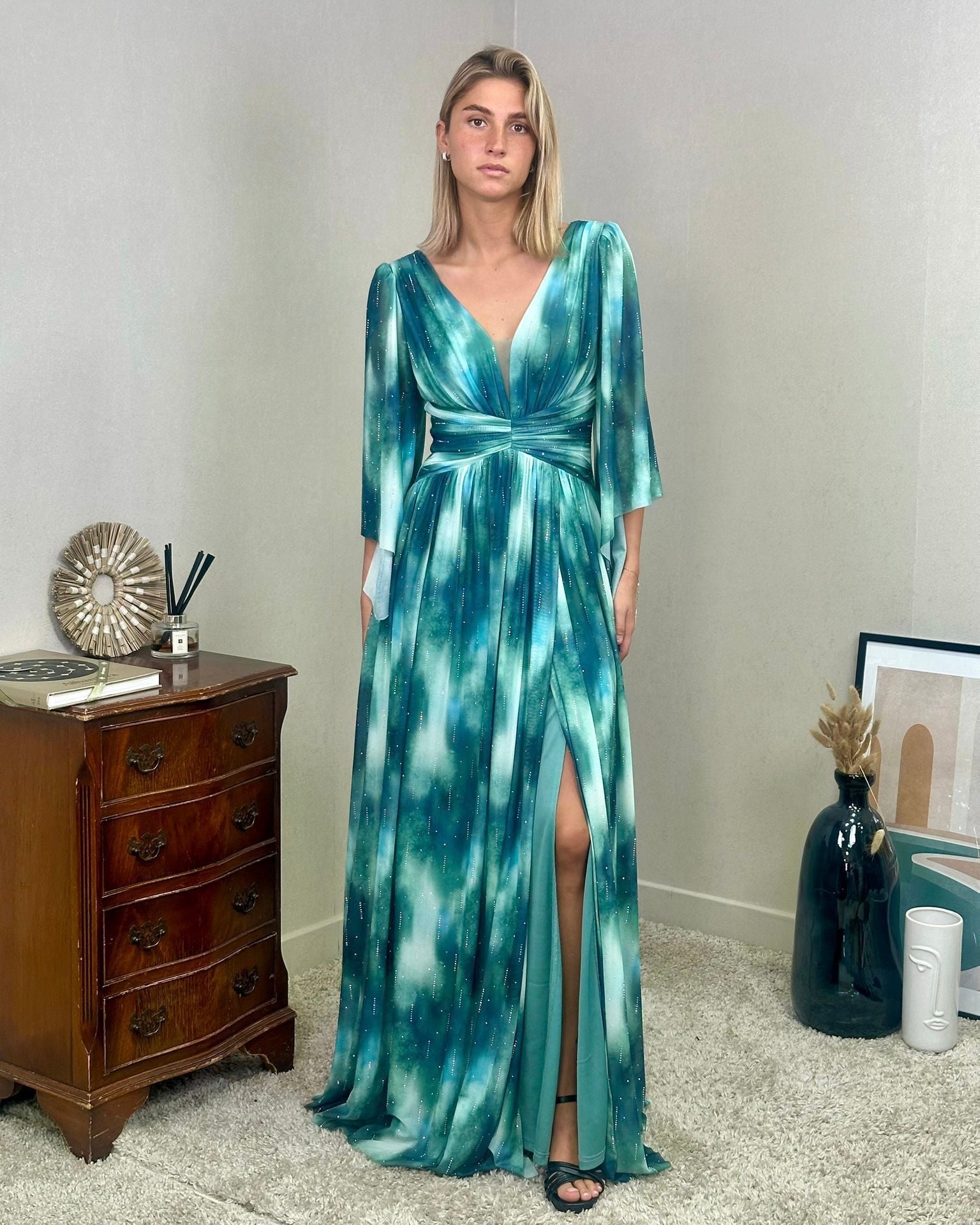 VESTIDO LARGO ESTAMPADO 2537-3 TG