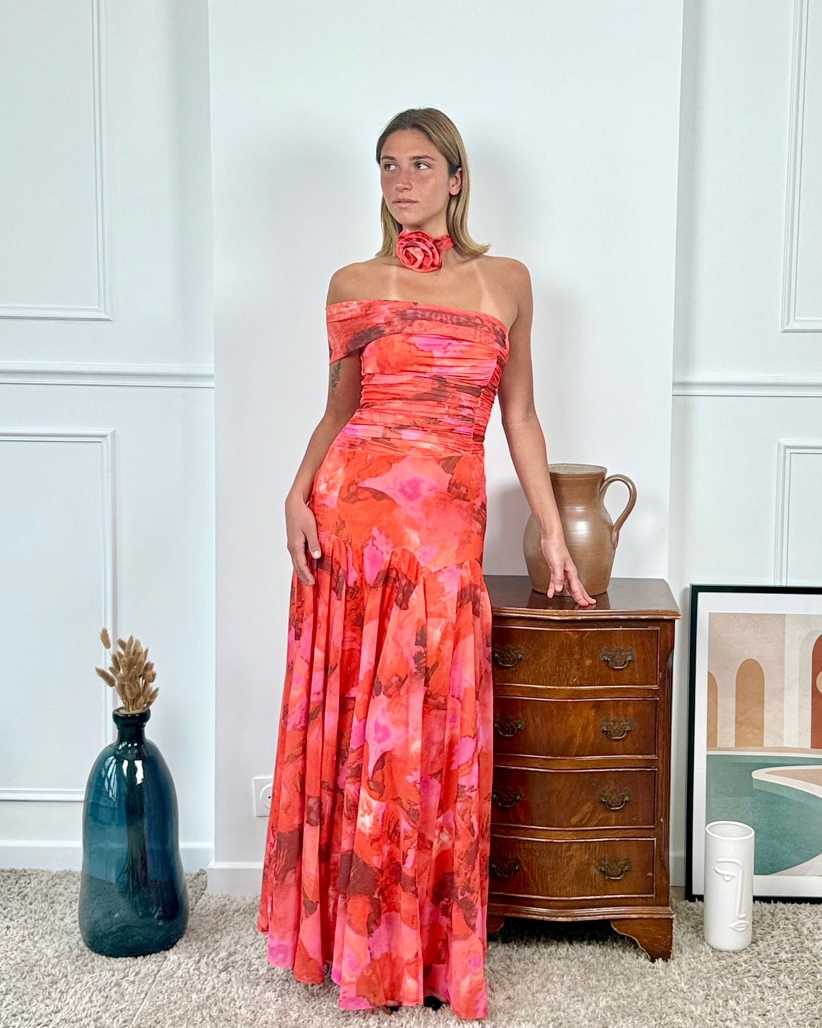 Vestido largo estampado 2678