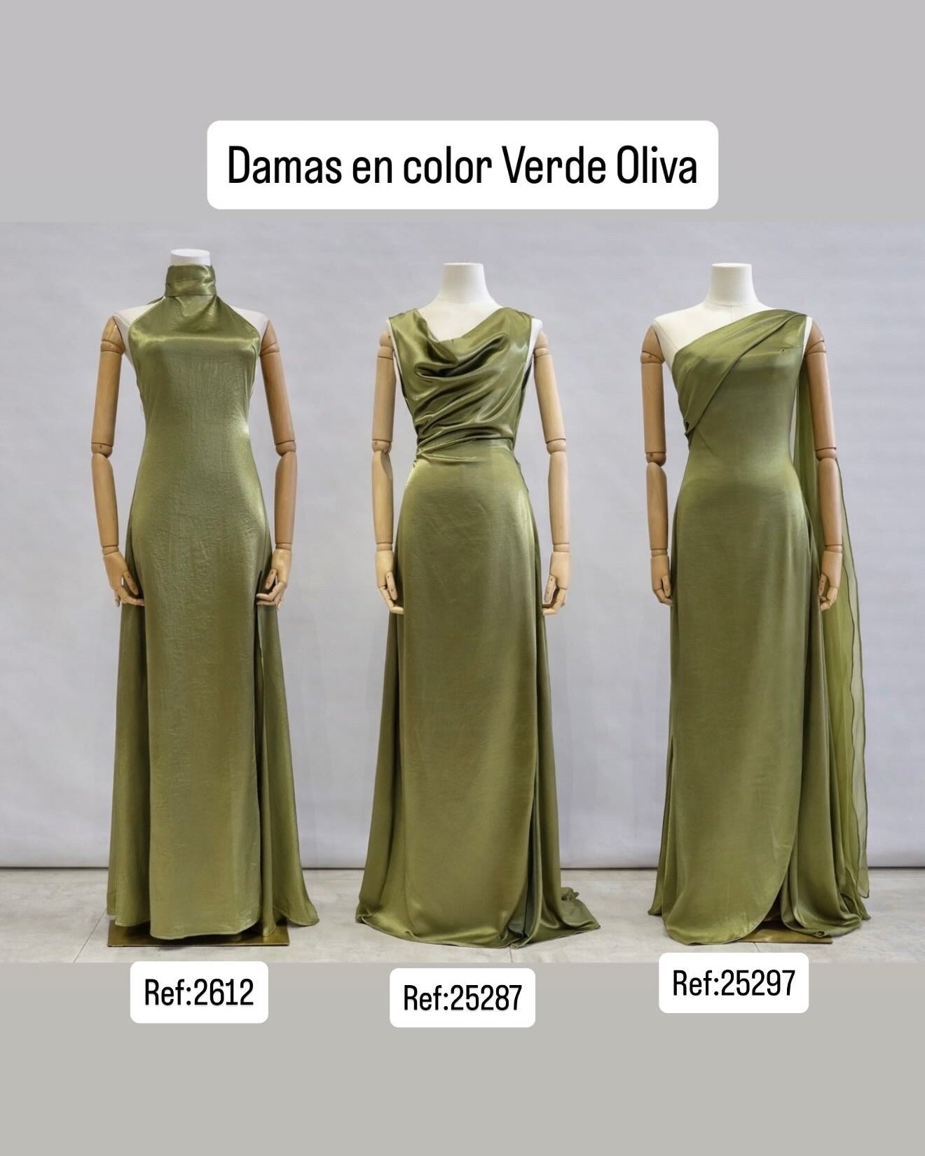 Khaki green bridesmaid dresses