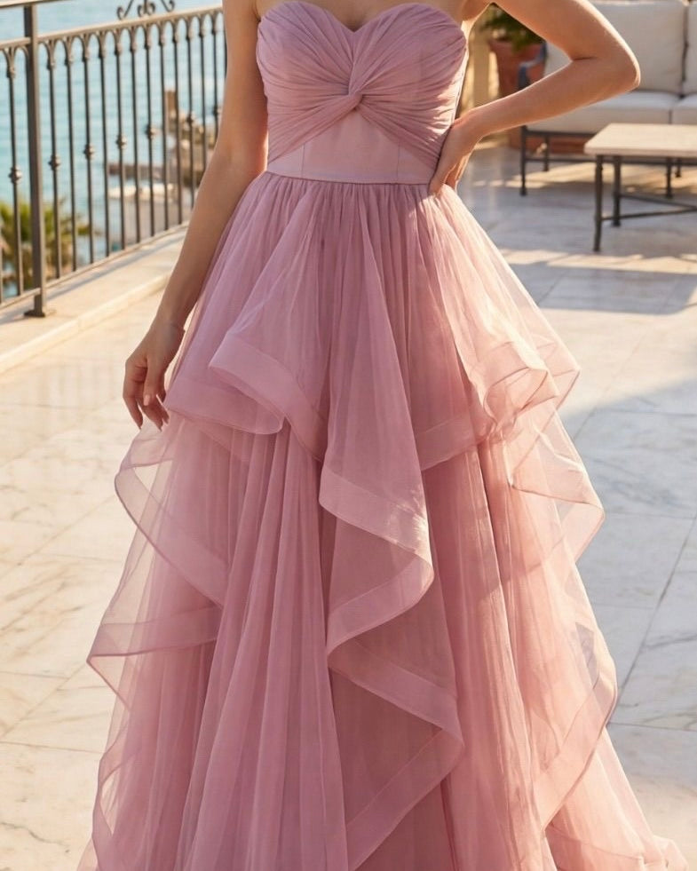 Vestido largo de tul 99622