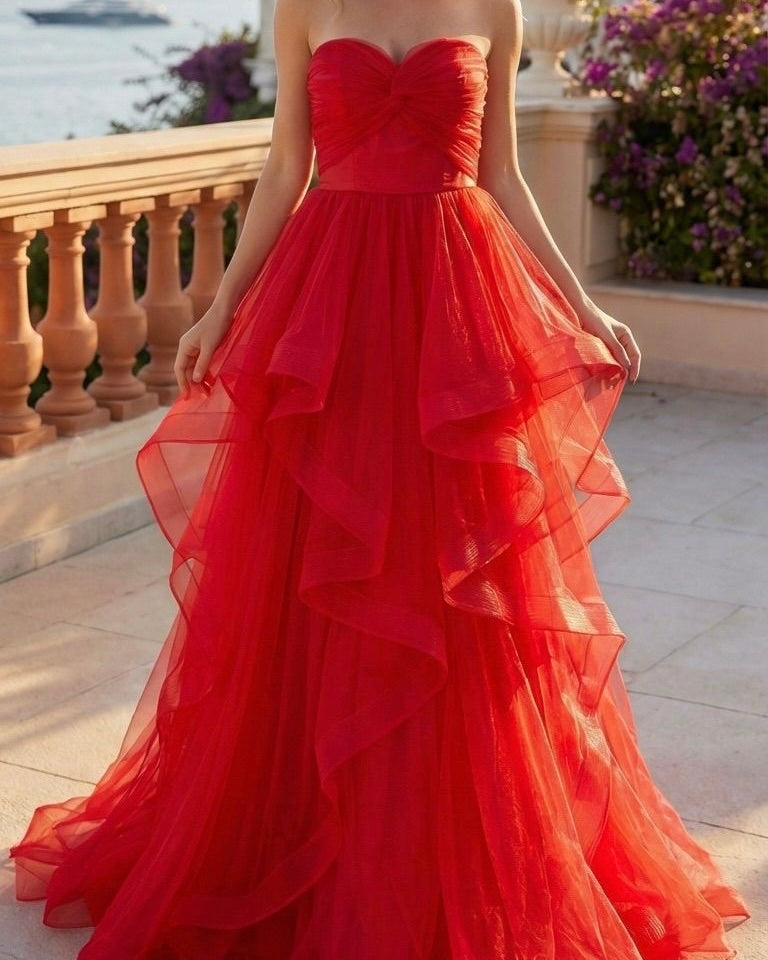 Vestido largo de tul 99622