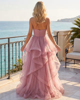 Vestido largo de tul 99622