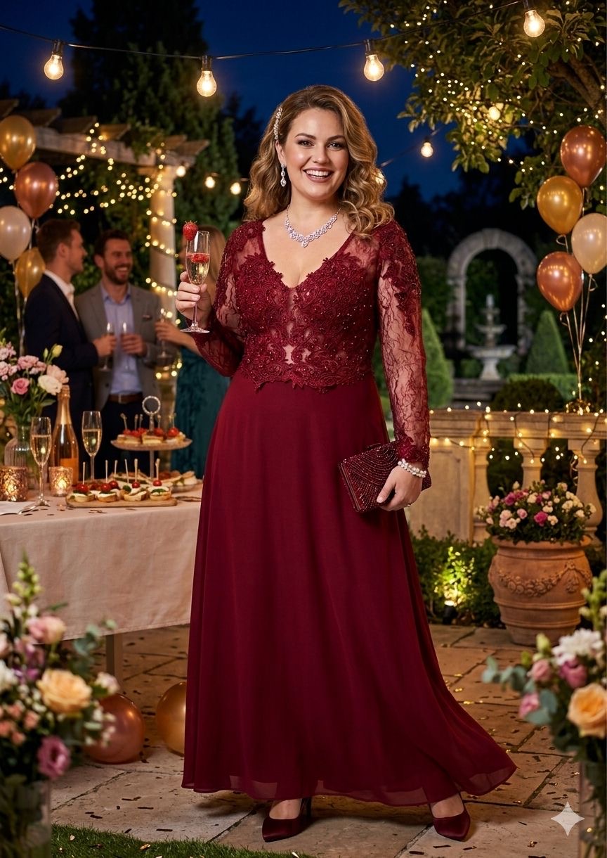 Vestido largo talla grande 9357