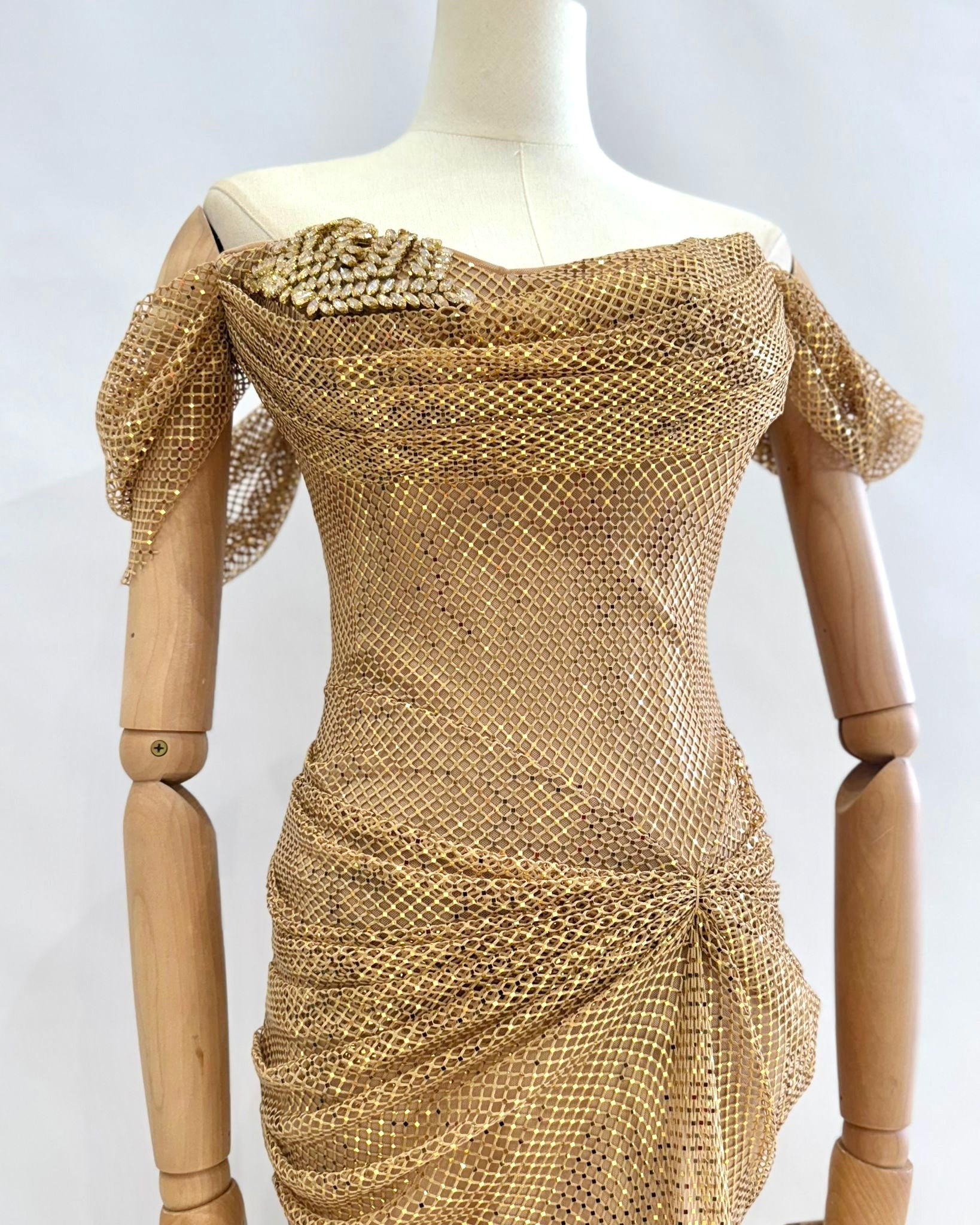 Vestido largo malla brillo TYS064