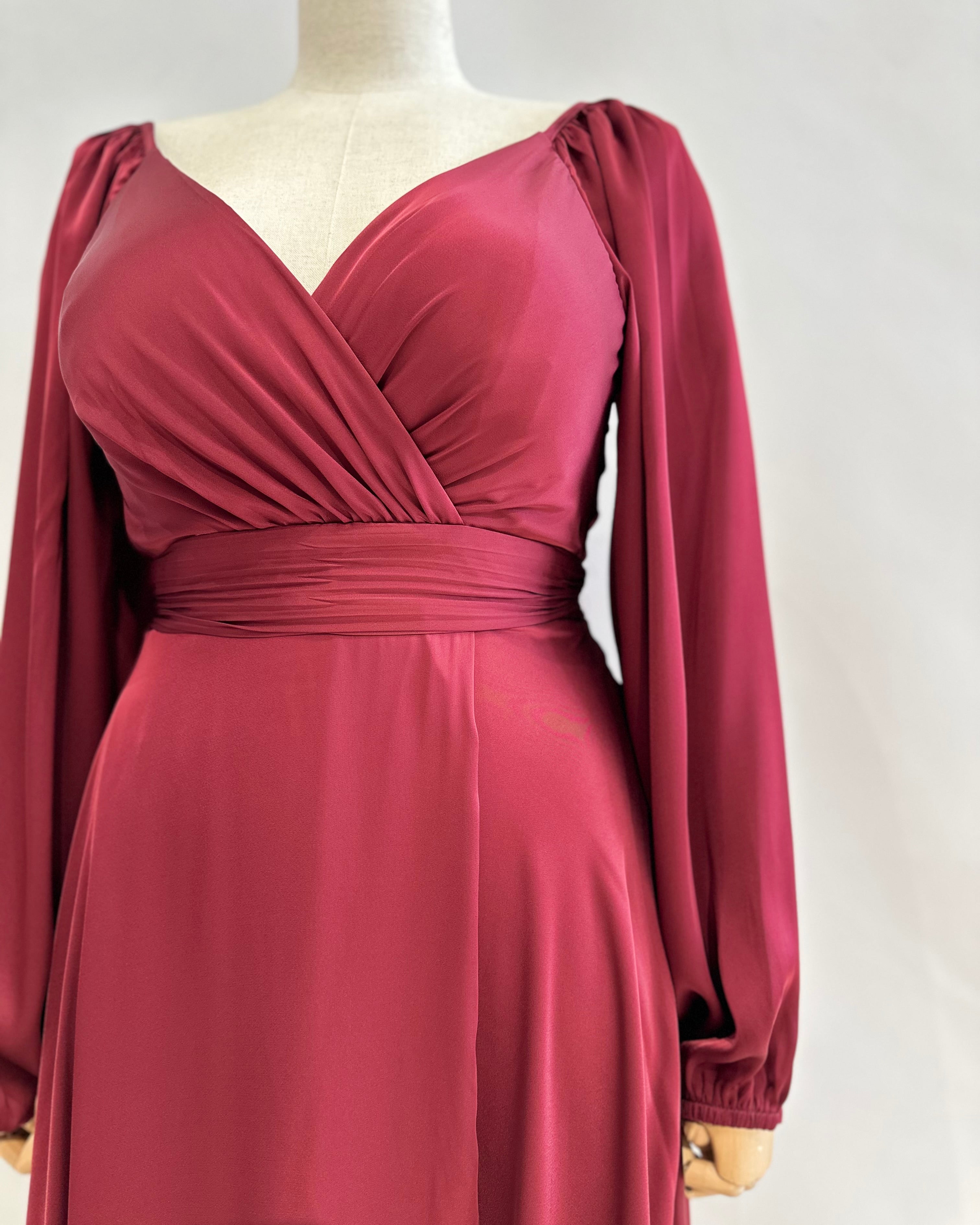 Long dress with sleeves R8307G