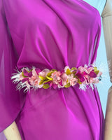 CINTURON DE FLORES PLUMAS B725-1