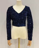 Sequin top with long sleeves H1251